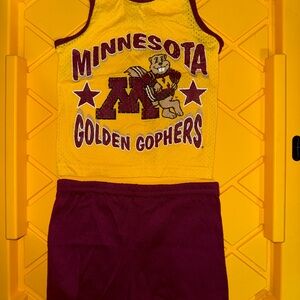Vintage Minnesota Golden Gophers Two-Piece Tank Shorts Set - bay toddler jersey